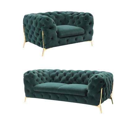 China Fabric Convertible Sofa Set Chesterfield Sofa Modern Emerald Green Living Room Sofas for sale