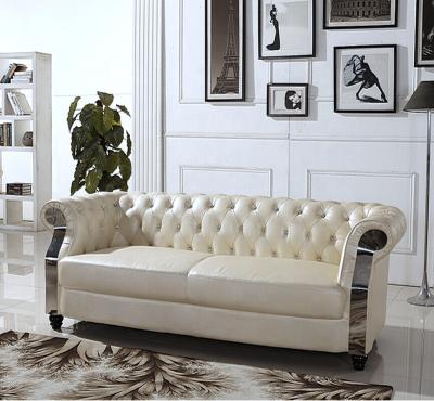 China Other Living Room Sofas Furniture Classic European Sofa Sets Handmade Chesterfield 3 Seater Sofa Leather for sale