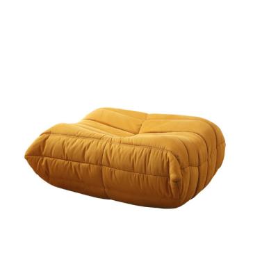 China Other Yellow Fabric Ottoman Portable Sofa Small Size Sofa Modern Living Room Sofa Foot Rest for sale