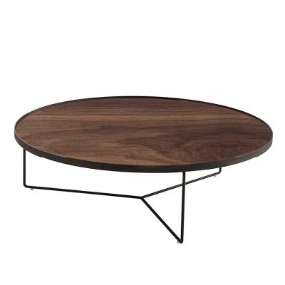 China Modern Style Walnut Good Price Modern Round Coffee Table for sale