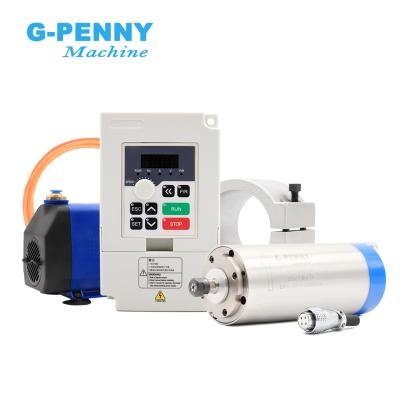 China 1.5KW ER11 220V/380V Water Cooled Spindle 4KW QL Inverter 80mm Bracket 75W Aluminum Water Pump Used For CNC Milling Machine for sale