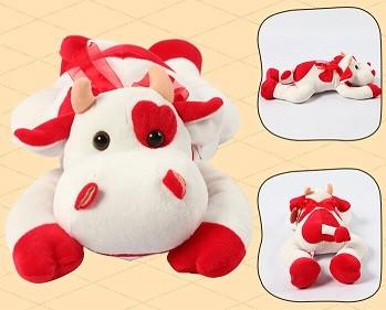 China Peluches de encargo de la forma roja preciosa de la vaca de los regalos de la promoción pequeños para los niños en venta