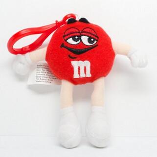 Cina Animali farciti personali M&M del giocattolo della peluche del carattere rosso di Keychain in vendita