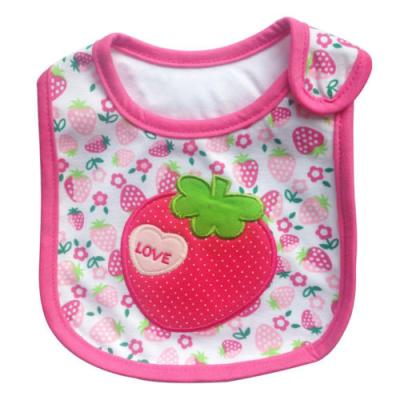 China Personalised Strawberry Newborn Baby Girl Bibs Anti Bacterial for sale