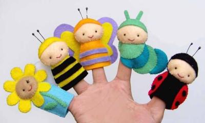 China Cute Honeybee Plush Finger Puppets / Kids Finger Puppets Felt OEM for sale