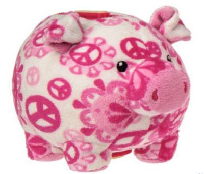 Chine Tirelire de peluche rose de mode personnalisée pour la collection de pièce de monnaie à vendre