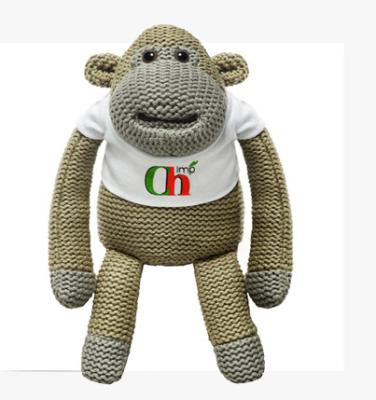 China Tips Monkey Soft Stuffed Animal Customized , Knitted Monkey For Promotion Gifts for sale