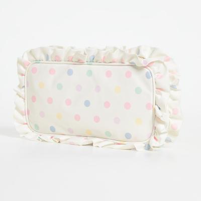 China Fashion Ruffle Mini Pouch Duffle Nylon Pouch Low MOQ Nylon Makeup Bag Plaid Cosmetic Bag for sale