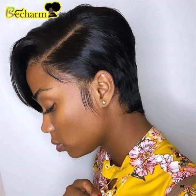 China ALL Hot Sale Short Straight Pixie Cut Lace Wig, Cheapest Lace Frontal Hair Wig, Short Transparent Lace Bob Wig For Black Women for sale