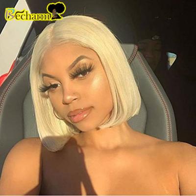 China Cheap Black Blunt Cut Straight Bob Wig,Wholesale Short Bob Lace Front Wig,Free Sample Raw Straight Human Hair Wig for sale