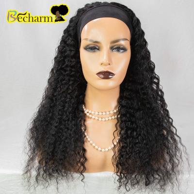 China Straight 360 Braided Wigs Hair,Virgin Brazilian Thin Band 250 Density Headband Wig,Hd Lace Up Water Wave Custom Headband Wig 4b for sale