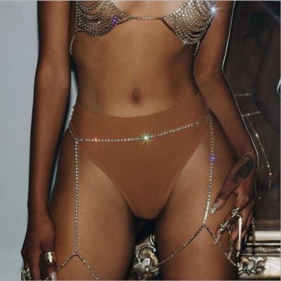 China Bling Hot Sale Fashion Women Body Jewelry Thigh Leg Chain Bikini Beach Harness Bohemian Body Chain for sale