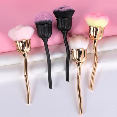 China Non-marking Pro Rose Flower Kabuki Makeup Brush Foundation Brush Set Foundation Powder Brushes Cosmetic Tool for sale