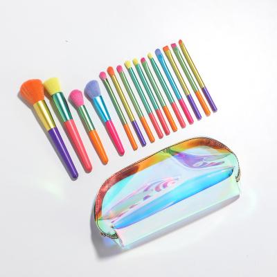 China Full Set of New Rainbow Brush Soft Touch Makeup Brush Colorful Portable Makeup Brush Sweep Beauty Tools for sale