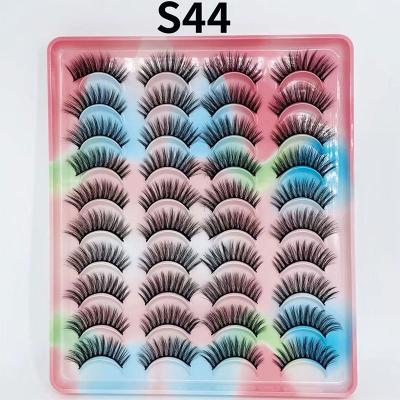 China 3D Soft Natural Mink Lashes Fluffy Soft Wispy False Eyelashes Long Volume Natural E-girls Eye Lashes Reusable Lashes Makeup for sale