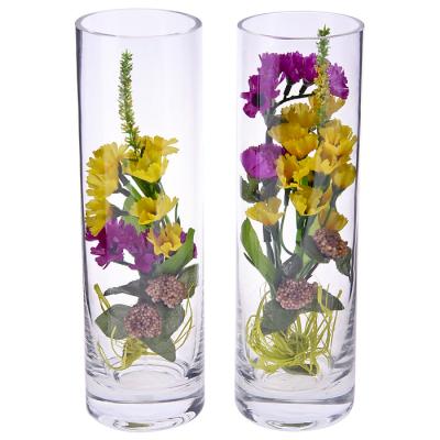 China Hot Sale Traditional Cheap Pillar Candle Cylinder Candle Holder Floating Glass Vase For Wedding for sale