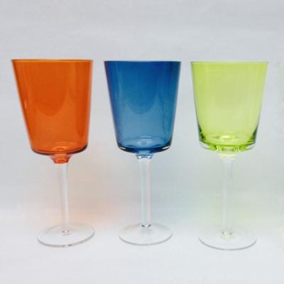 China 330ml Champagne Flutes Glass Barware Elegant Orange Glass Goblet Wine Cups Customized Customized Logo for sale