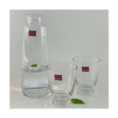 China CLASSIC popular hot selling decanter and single set glass handcrafted heavy base clear jug ​​set 3pcs for sale