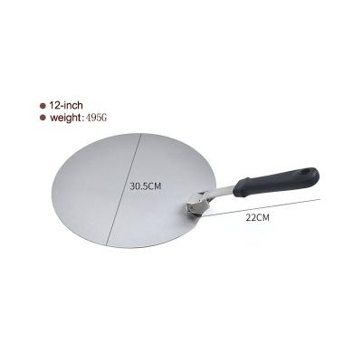 China Good quality food grade viable round pizza peel, hot sale household kitchen instrument stainless steel pizza spatula for sale