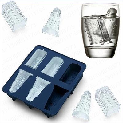 China Viable Multifunctional Doctor Tardis Daleks Ice Cube Mold Tray, New Design Amusement Tardis and Daleks Doctor Ice Tray Silicone Mold for sale