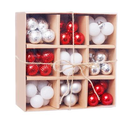 China 30Pcs 99Pcs 6Cm Colorful Red White 30Mm Plastic Glitter Plastic Transparent Christmas Tree Ornaments Balls Decoration Sets for sale