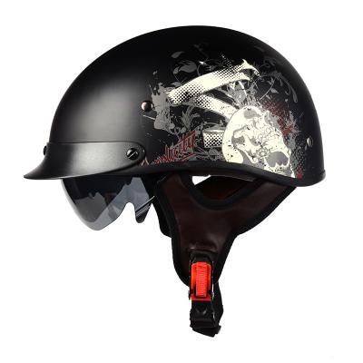 China ABS Drop Shipping Scooter Bike Motorcycle Accessories Helmet Retro Half Face Vintage Motorcycle Helmet for sale