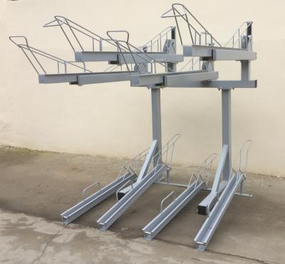 China Simply Remove Base Rail Two Tier Cycle Bike Storage Rack Sliding Vertical Bike Rack for sale