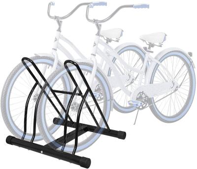 China Outdoor Used Steel Bike Rack Floor Stand Rack 2 Racks Bike Floor Parking Rack Storage Rack Bicycle Rack for sale