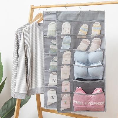 China Workable Double-Sided Folding Clothing Storage Bag For Bra Underwear Storage Bags Organizer Garment Hanging Storage Bags for sale