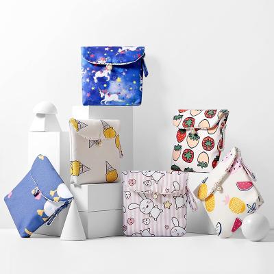 China Cute Viable Sanitary Napkin Storage Bags Cotton Pads Package Bags Coins Jewelry Organizer Credit Card Sanitary Napkin Storage Bag for sale