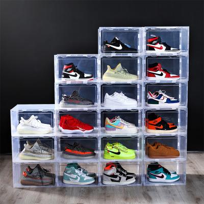 China Wholesale Stackable Transparent Shoe Box Giant Jordan Shoes Viable With Custom Logo Clear Shoe Box for sale