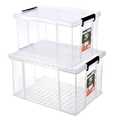 China Wholesale Viable Plastic Clear Rectangle Box Storage Box Organizer With Transparent Lid Storage Boxes for sale