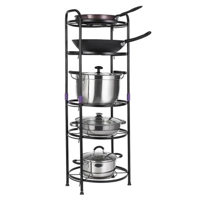 China Sustainable Wholesale Kitchen Supplies Storage Black Finish Retractable Jar Rack for sale