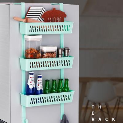 China Narrow Sliding DIY Kitchen Fridge Storage Shelf Fruit Vegetable Display Stands Household Narrow Sliding Rack for sale