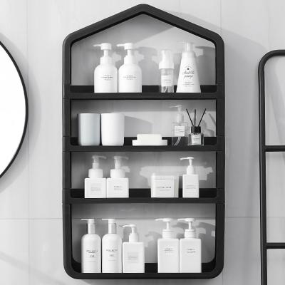 China Eco-friendly 3 layers of multifunctional storage rack is fixed on the wall bathroom shelf wall mounted for sale