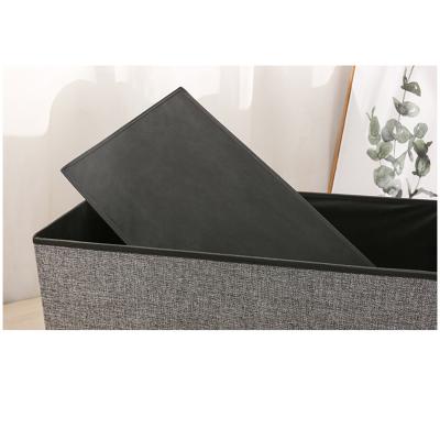 China Sustainable Multifunctional Household Storage Box Rectangular Cotton And Storage Canvas Stool for sale