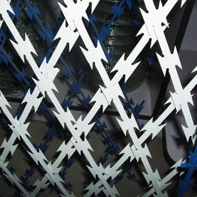 China Anping Sharp GI Factory High Quality Hot Dipped Galvanized Welded BTO-22 Razor Barbed Wire Mesh for sale