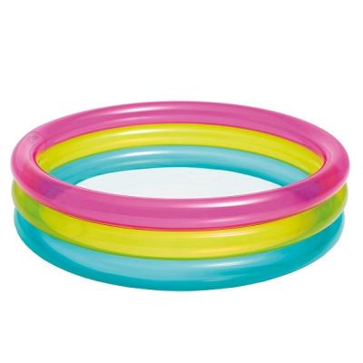 China Intex 57104 PVC Intex 57104 RAINBOW BABY POOL Three Ring Pool Inflatable Round Baby Pool for sale