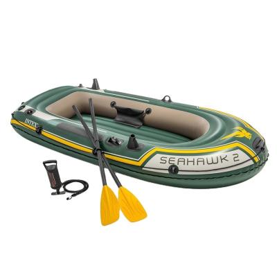 China 0.9mm PVC Intex 68347 seahawk summer portable 2person boat set rowing boats small inflatable fishing kayak for sale