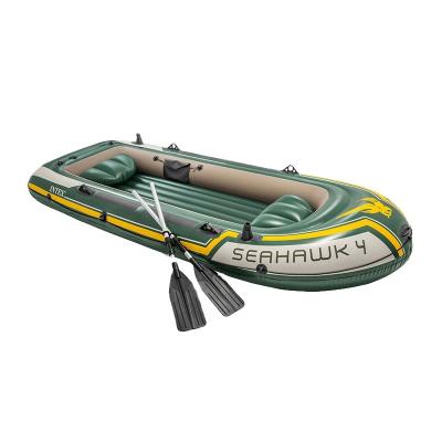 China PVC BOAT INTEX 68351 SEAHAWK 4 SET Inflatable Rowing Boats Kayak Fishing Canoe Boat for sale