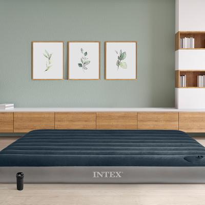 China INTEX 64783 QUEEN DURA-BEAM SINGLE-HIGH AIR MATTRESS hypoallergenic with 2-STEP PUMP inflatable mattress for camping for sale