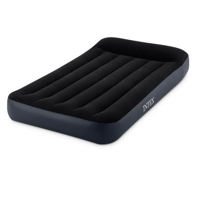 China INTEX 64141 modern bedroom classic black flocking inflatable air bed with built-in pillows inflatable air mattress for sale