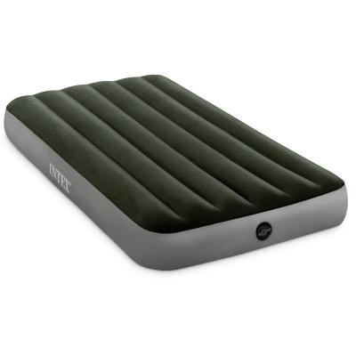 China Outdoor Camping Raising Intex 64107 Travel Inflatable Green Single Air Mattress Assembled Camping Mattress For Indoor &outdoor 99cm*191cm*25cm for sale