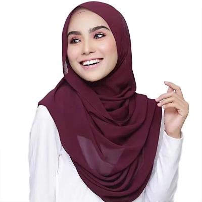 China Muslim Scarf Adult Comfy Chiffon Hijab Hijab Solid Color Muslim Hijab Accessories for sale