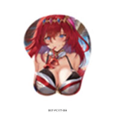 China With Wrist Rest 3D Breast Boob Nerd Anime Girl Sexy Mouse Pad With Wrist Support Ergonomic Rubber Mouse Pad for sale