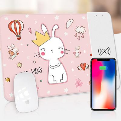 China Factory Waterproof Custom Fast Desktop 10W Mouse Pad with Wireless Charging Protective Waterproof Mouse Pad for Office and Home for sale