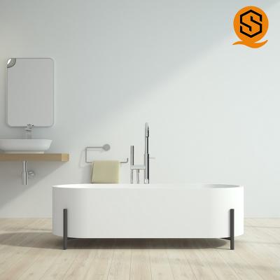 China Residencial bathroom furniture artificial stone durable bathtub with four legs for sale