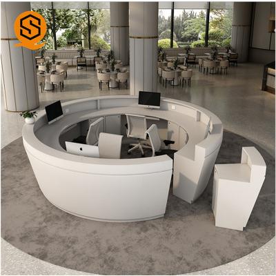 China ISO9001 Approved Airport Reception Desk Round Reception Table for sale