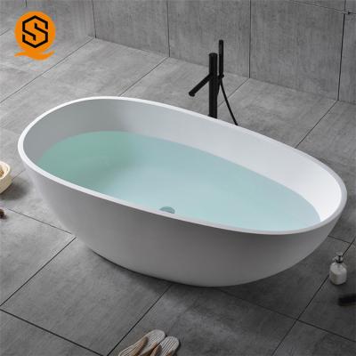 China Portable Artificial Stone Bathtub Oval Shaped Easily Repairable for sale