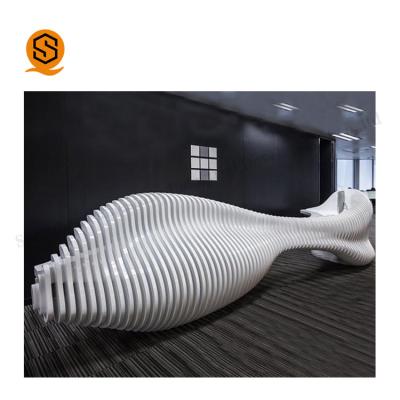 China Fish White Reception Table High Tenacity Solid Surface Sheets for sale